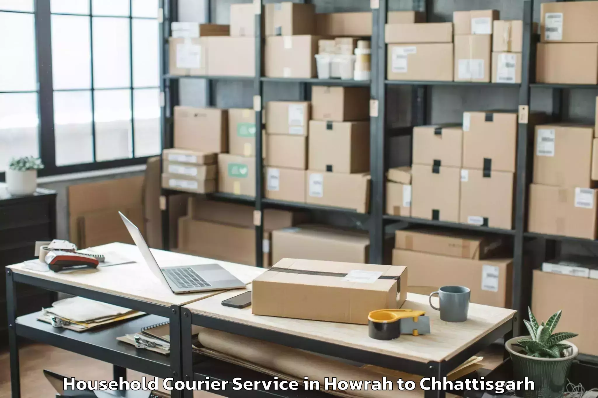 Top Howrah to Chhuikhadan Household Courier Available